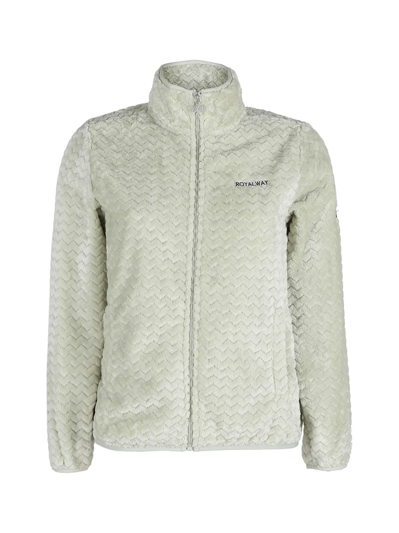Felpa donna con zip in ecopelliccia - verde chiaro