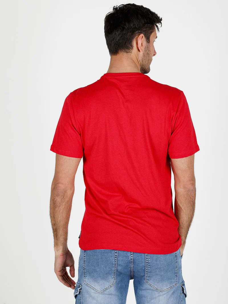 T-shirt girocollo da uomo in cotone - rosso