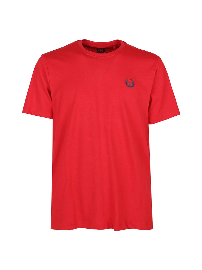 T-shirt girocollo da uomo in cotone - rosso