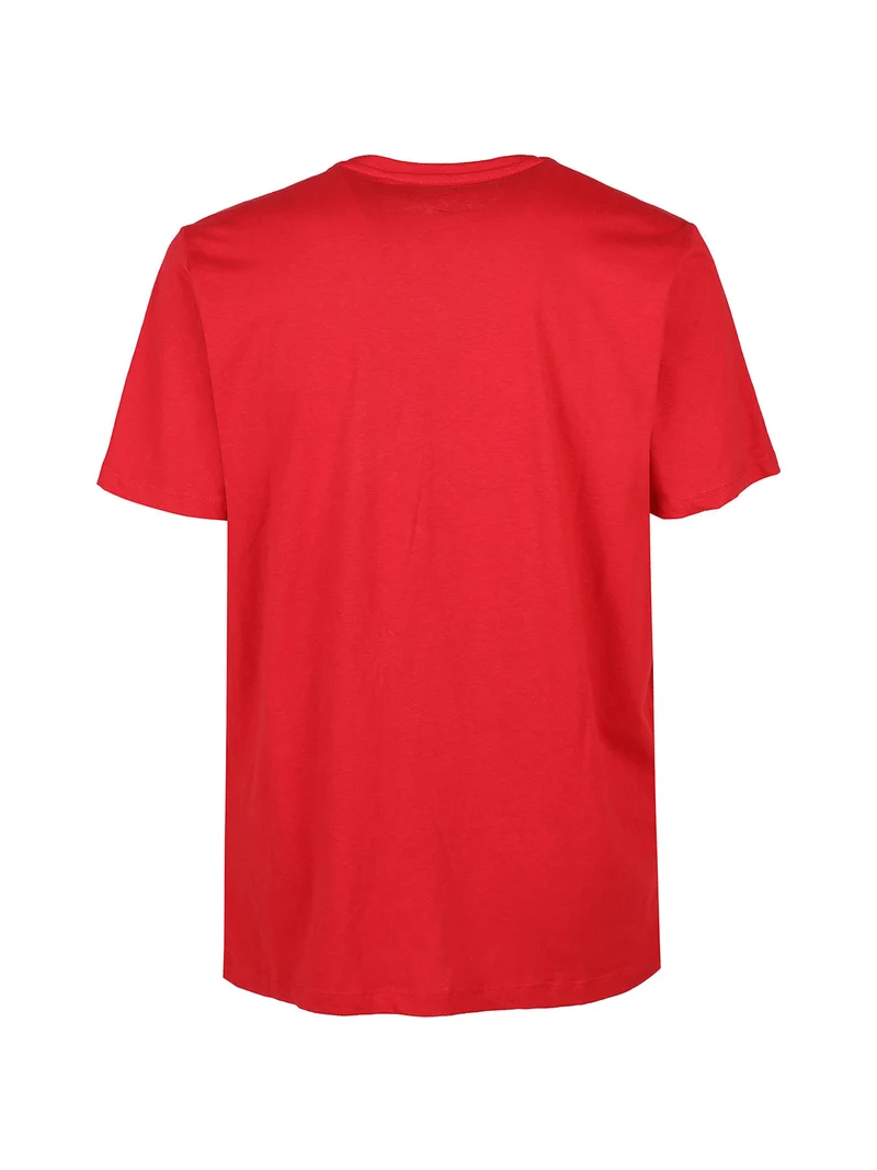 T-shirt girocollo da uomo in cotone - rosso