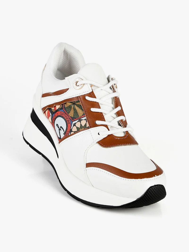 Sneakers donna con zeppa - marrone