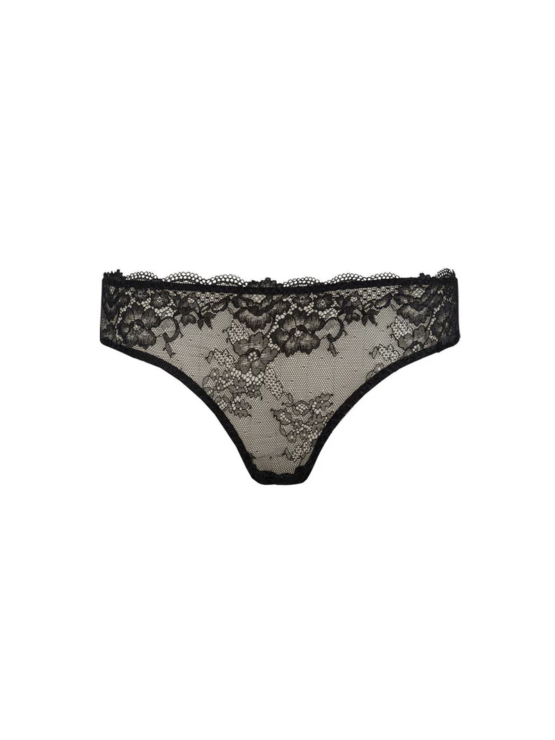 2455 Slip donna in pizzo - nero