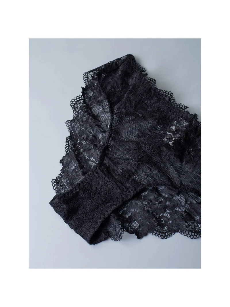 2455 Slip donna in pizzo - nero