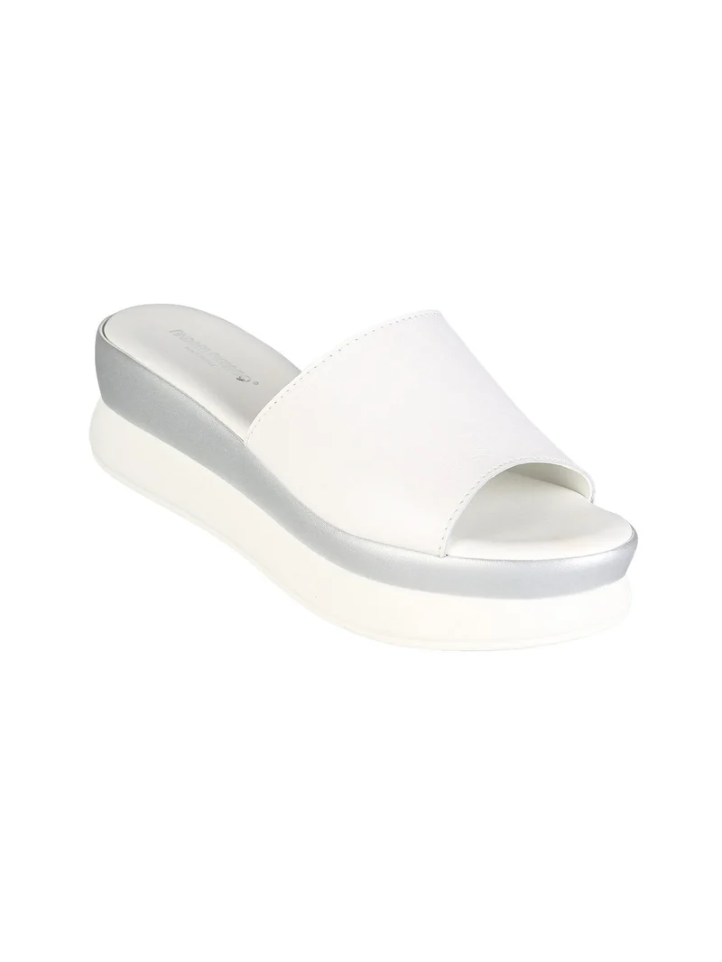 Ciabatte donna con platform - bianco