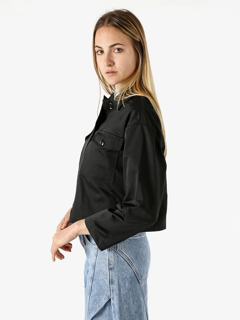 Giacca donna oversize con bottoni - nero
