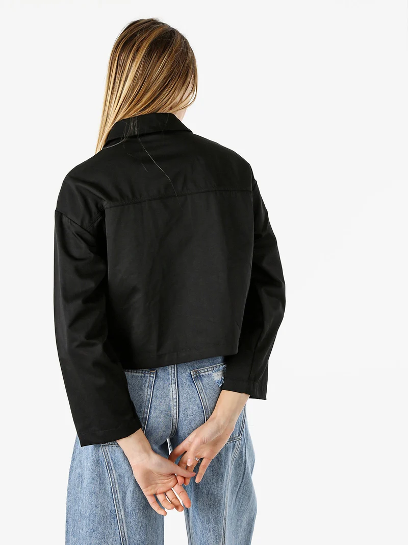 Giacca donna oversize con bottoni - nero