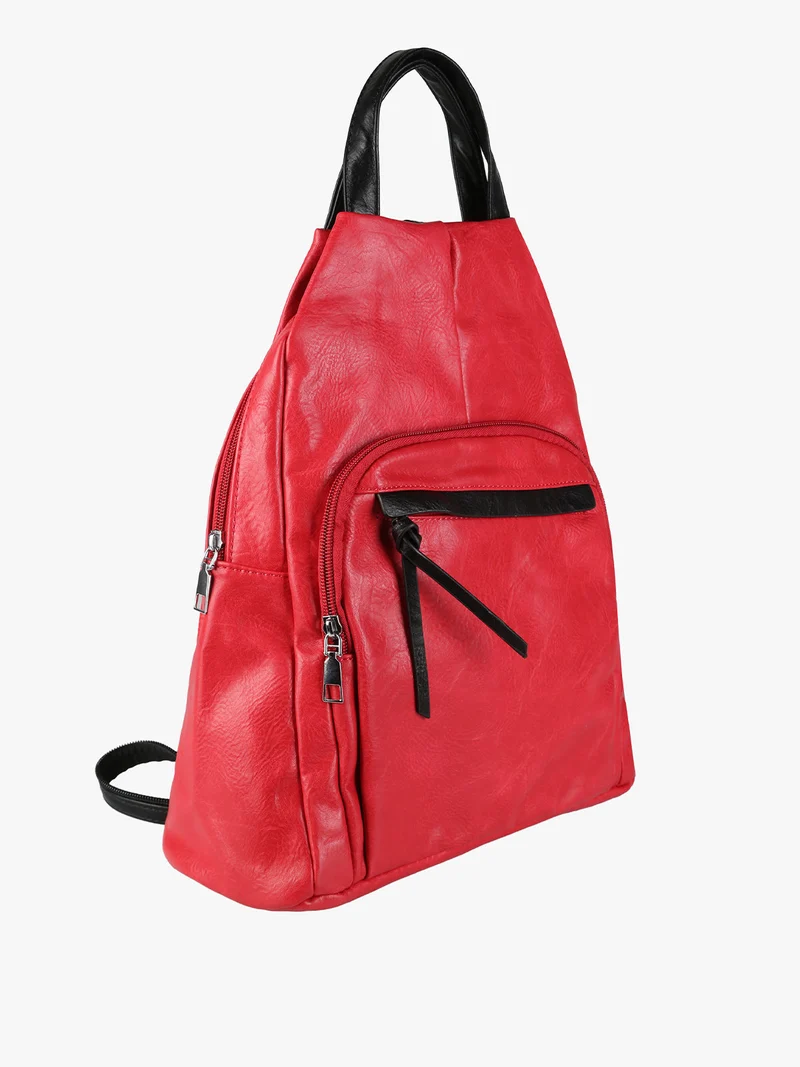 Zaino in ecopelle da donna - rosso