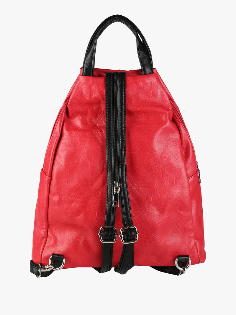 Zaino in ecopelle da donna - rosso