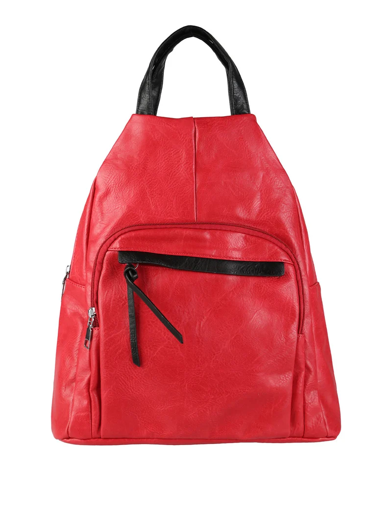 Zaino in ecopelle da donna - rosso