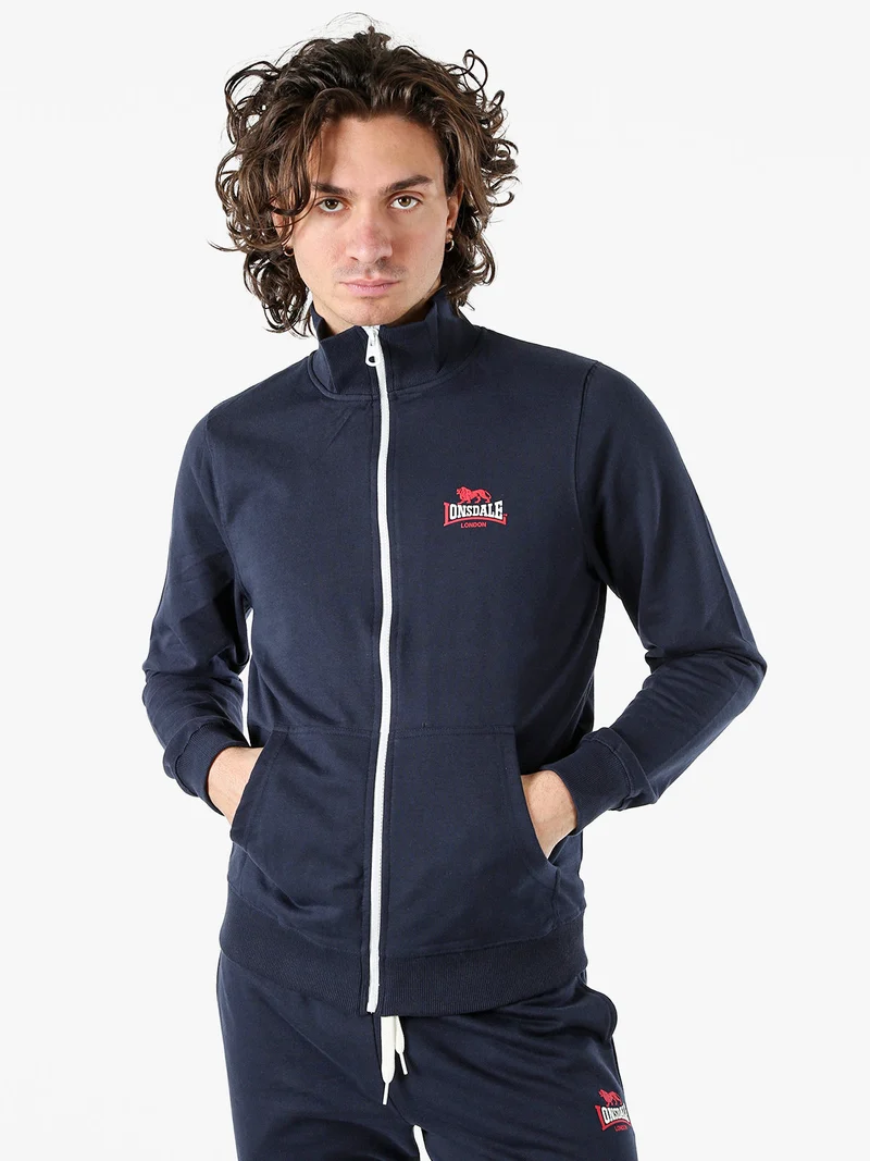 Felpa da uomo full zip con logo - blu scuro