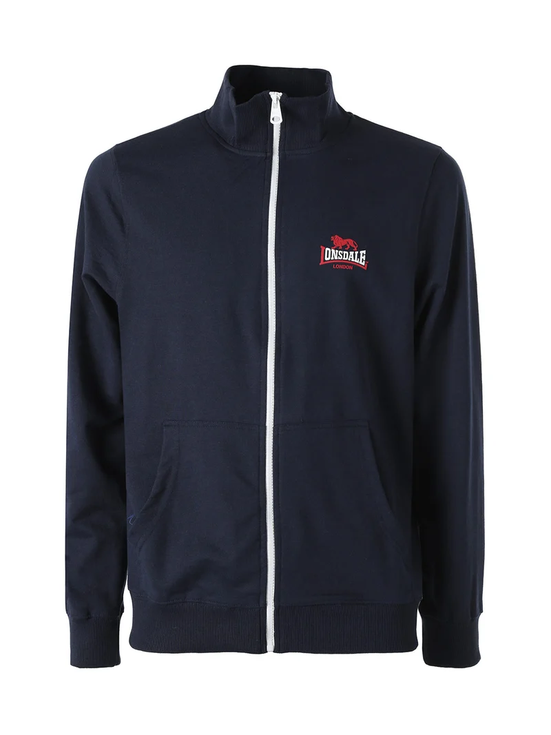 Felpa da uomo full zip con logo - blu scuro