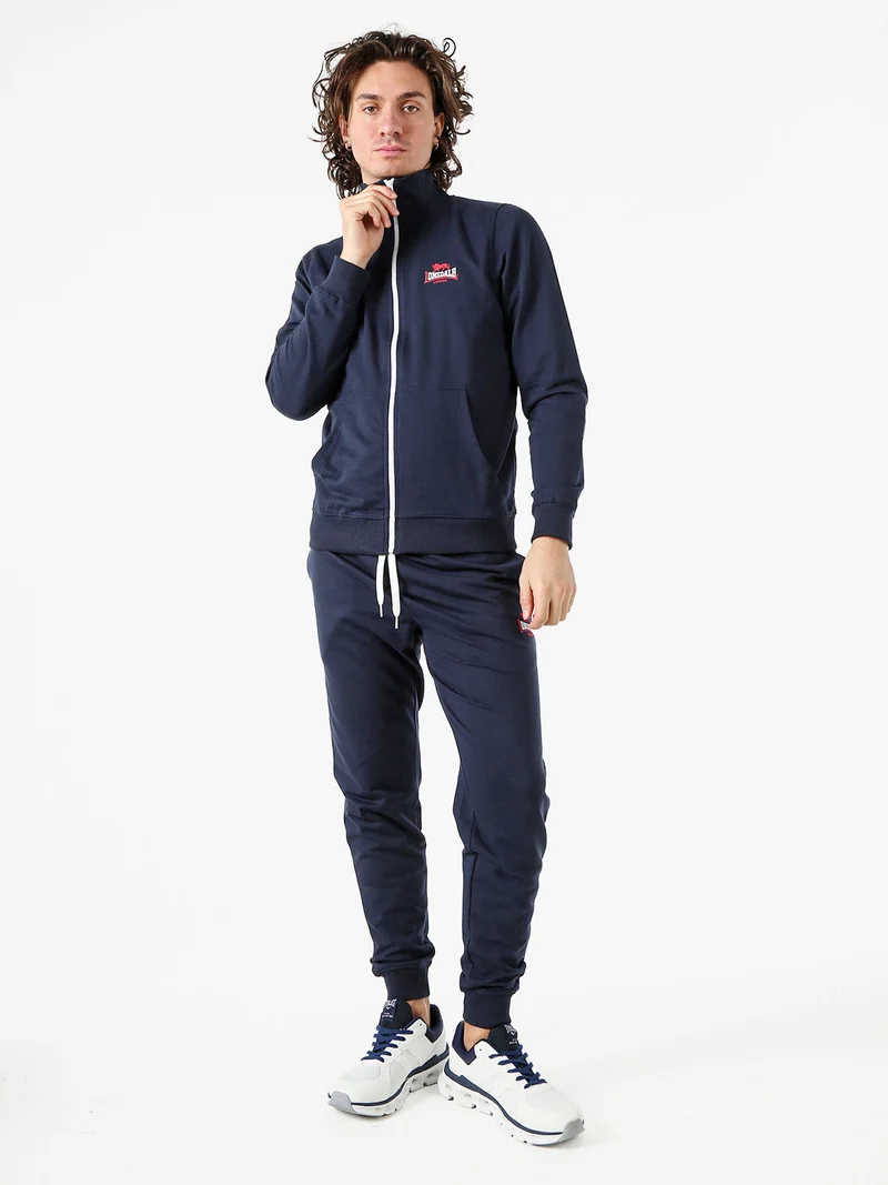 Felpa da uomo full zip con logo - blu scuro