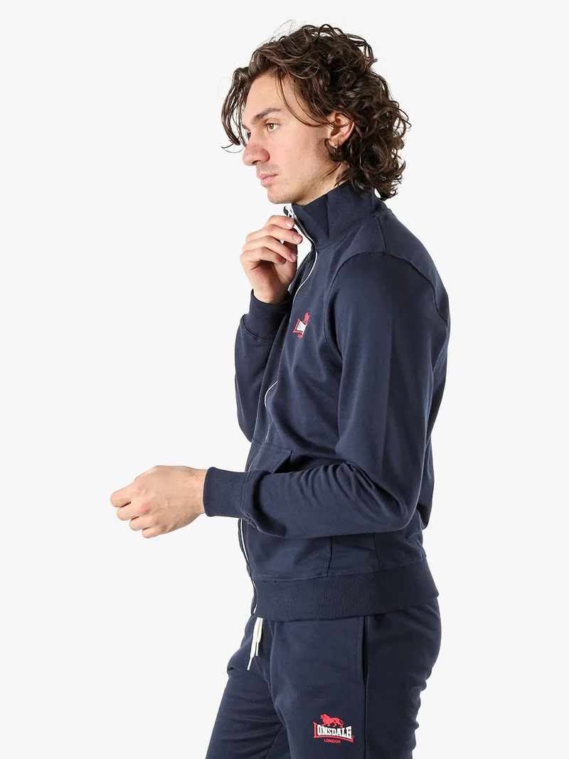 Felpa da uomo full zip con logo - blu scuro