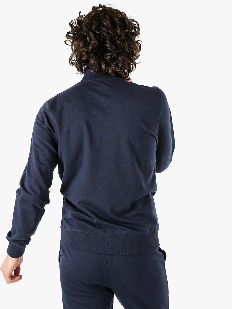 Felpa da uomo full zip con logo - blu scuro