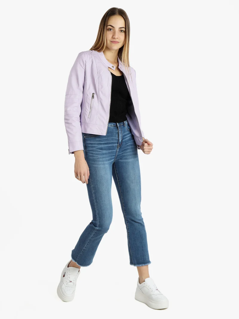 Giacca in ecopelle da donna - lilla