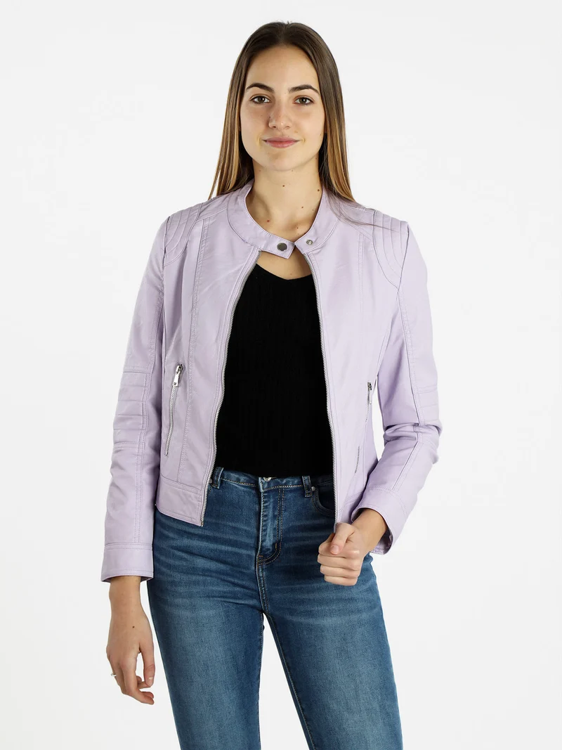 Giacca in ecopelle da donna - lilla
