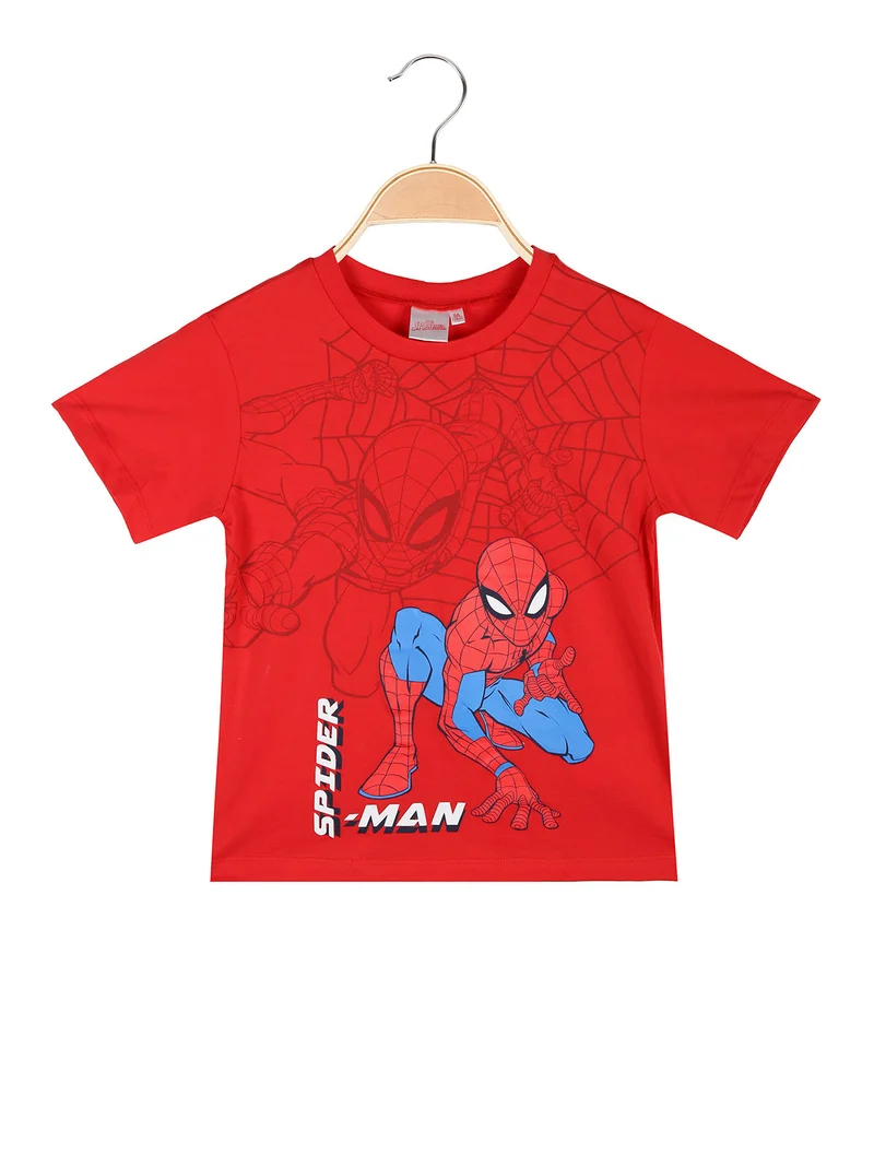 T-shirt da bambino in cotone con stampa - rosso