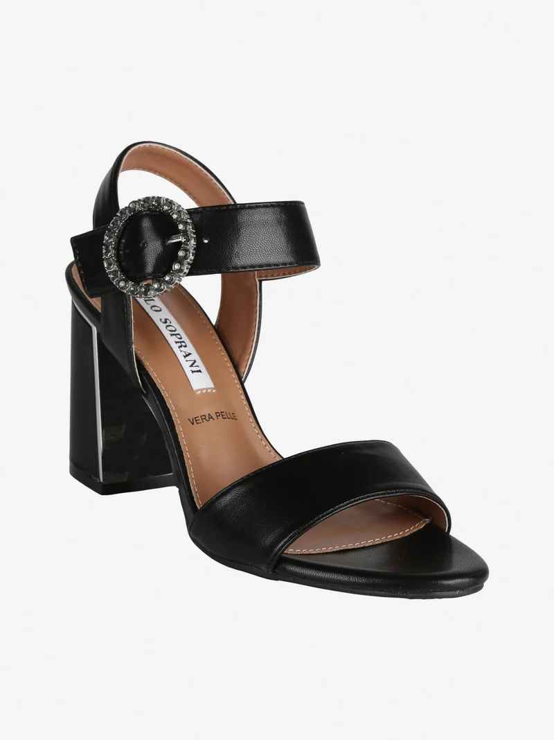 Sandali con strass donna con tacco - nero