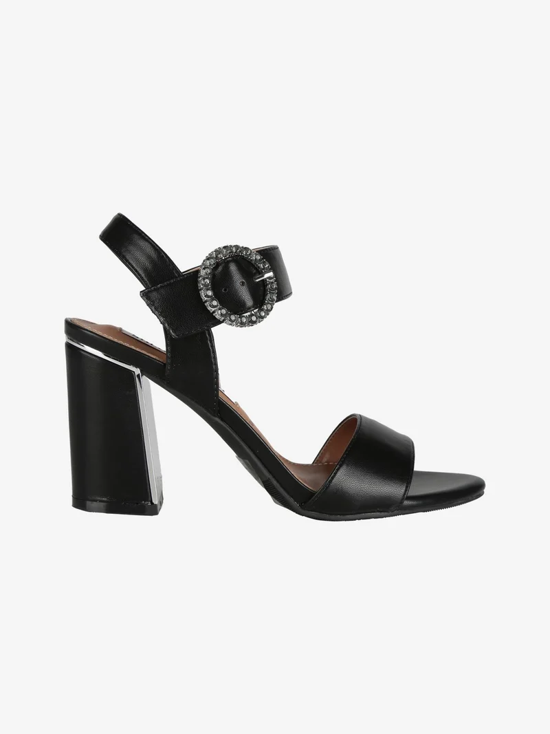 Sandali con strass donna con tacco - nero