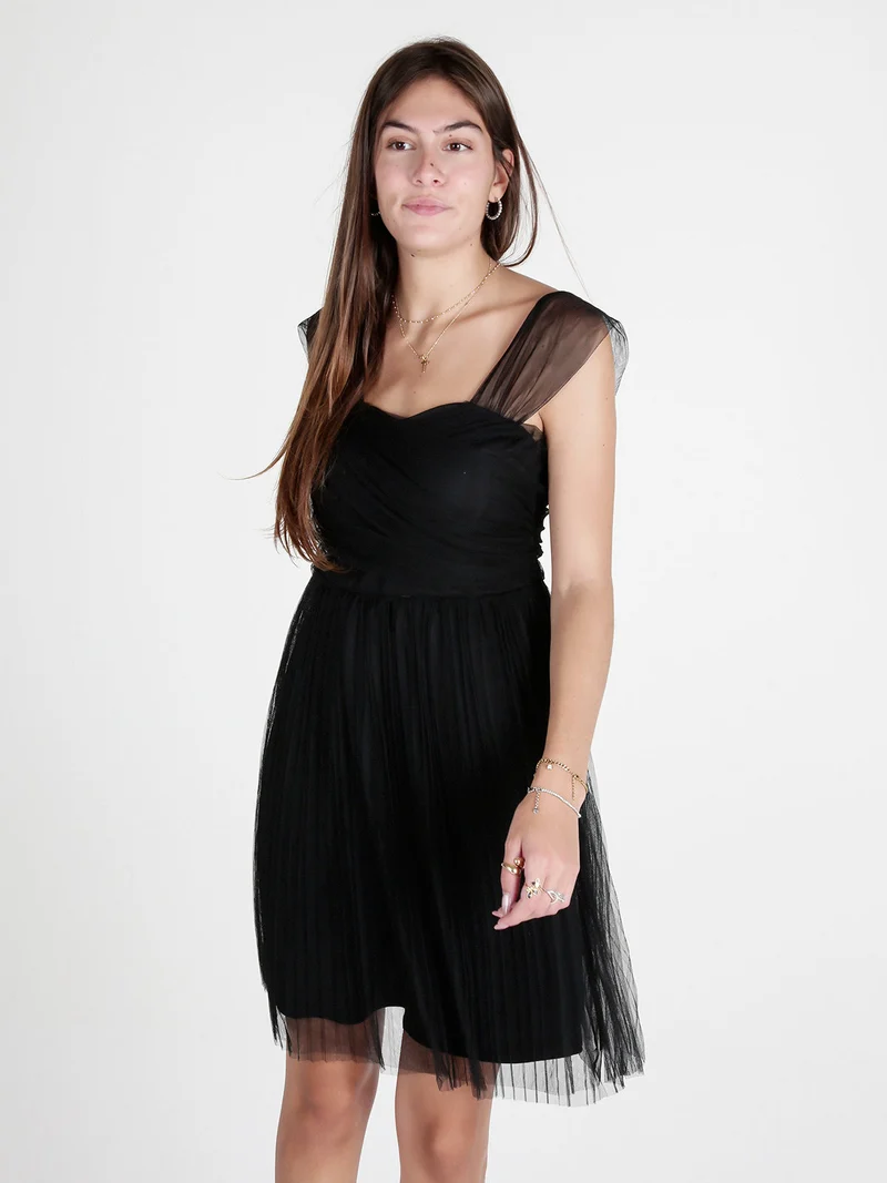 Abito donna in tulle senza maniche - nero