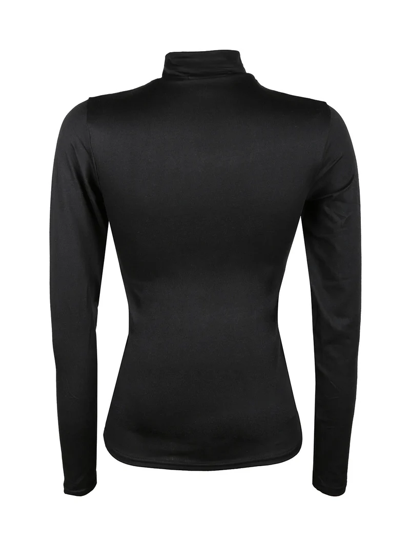 Maglia a lupetto donna in microfibra - nero
