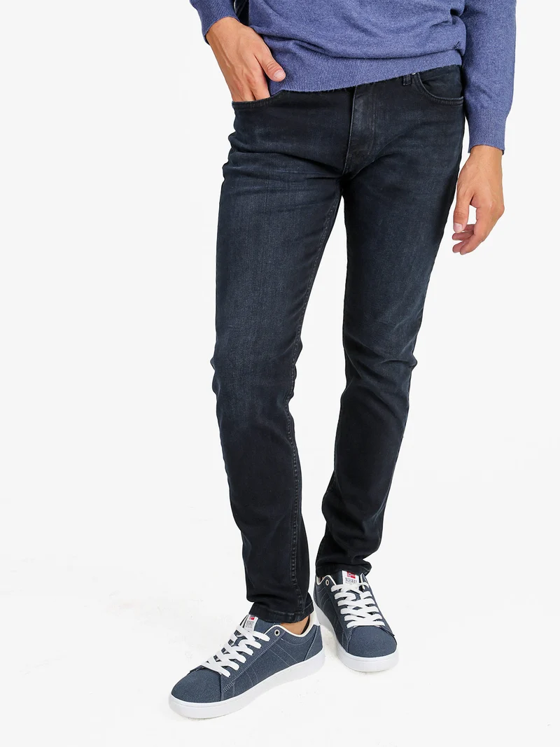 Jeans da uomo slim fit a vita bassa - nero