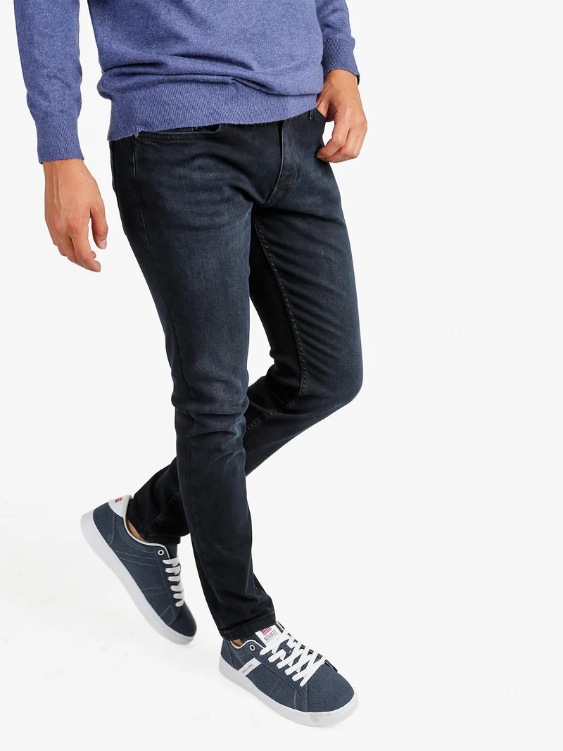 Jeans da uomo slim fit a vita bassa - nero