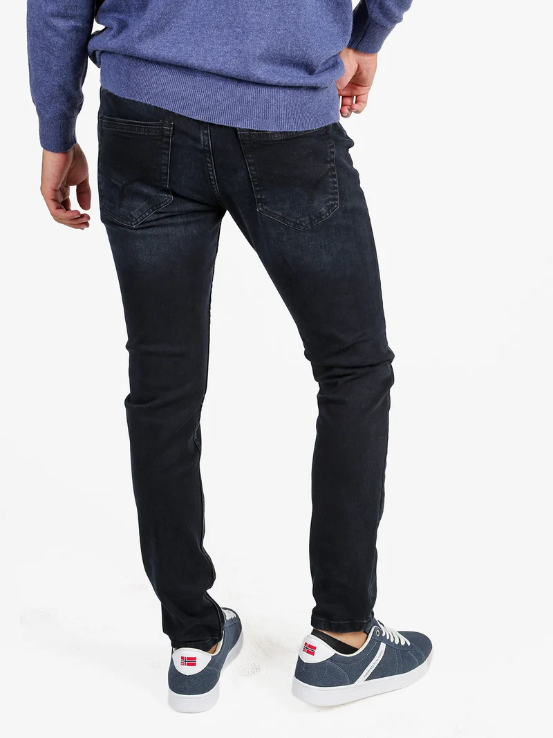 Jeans da uomo slim fit a vita bassa - nero