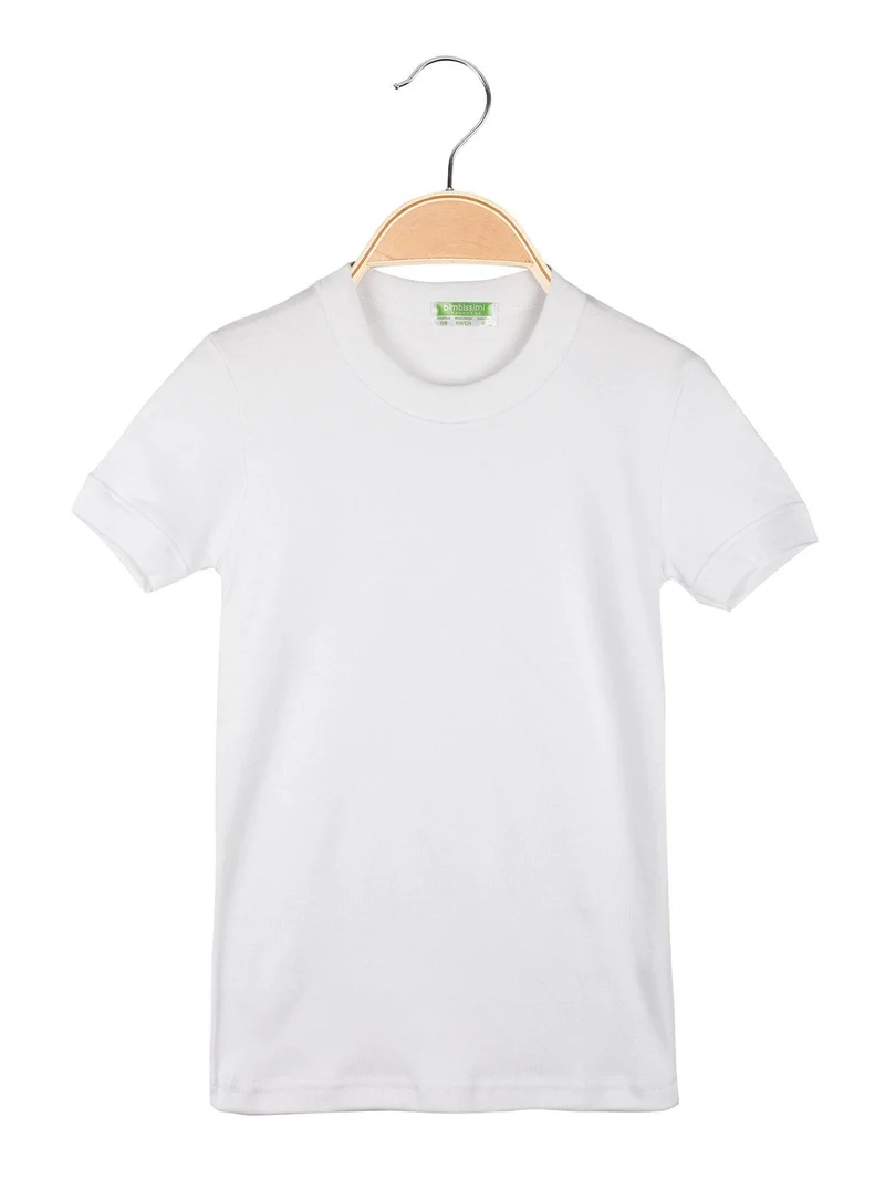 Maglia intima girocollo da bambino manica corta - bianco