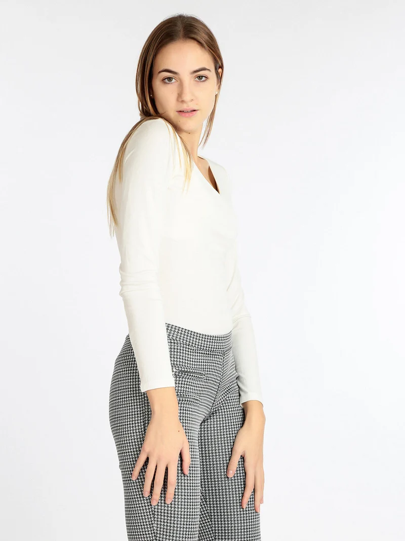 T-shirt donna girocollo - bianco