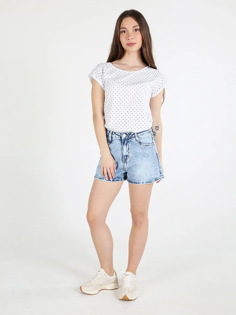 T-shirt donna in cotone con stampa cuori - bianco