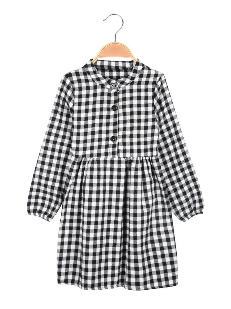 Vestito da bambina a quadretti - bianco