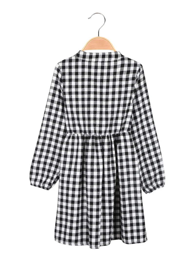 Vestito da bambina a quadretti - bianco