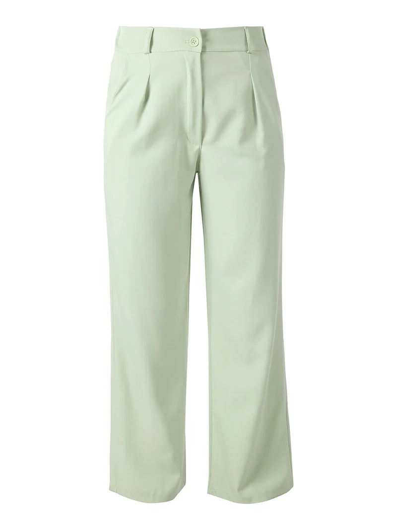 Pantaloni da donna a gamba dritta e larga - acqua marina