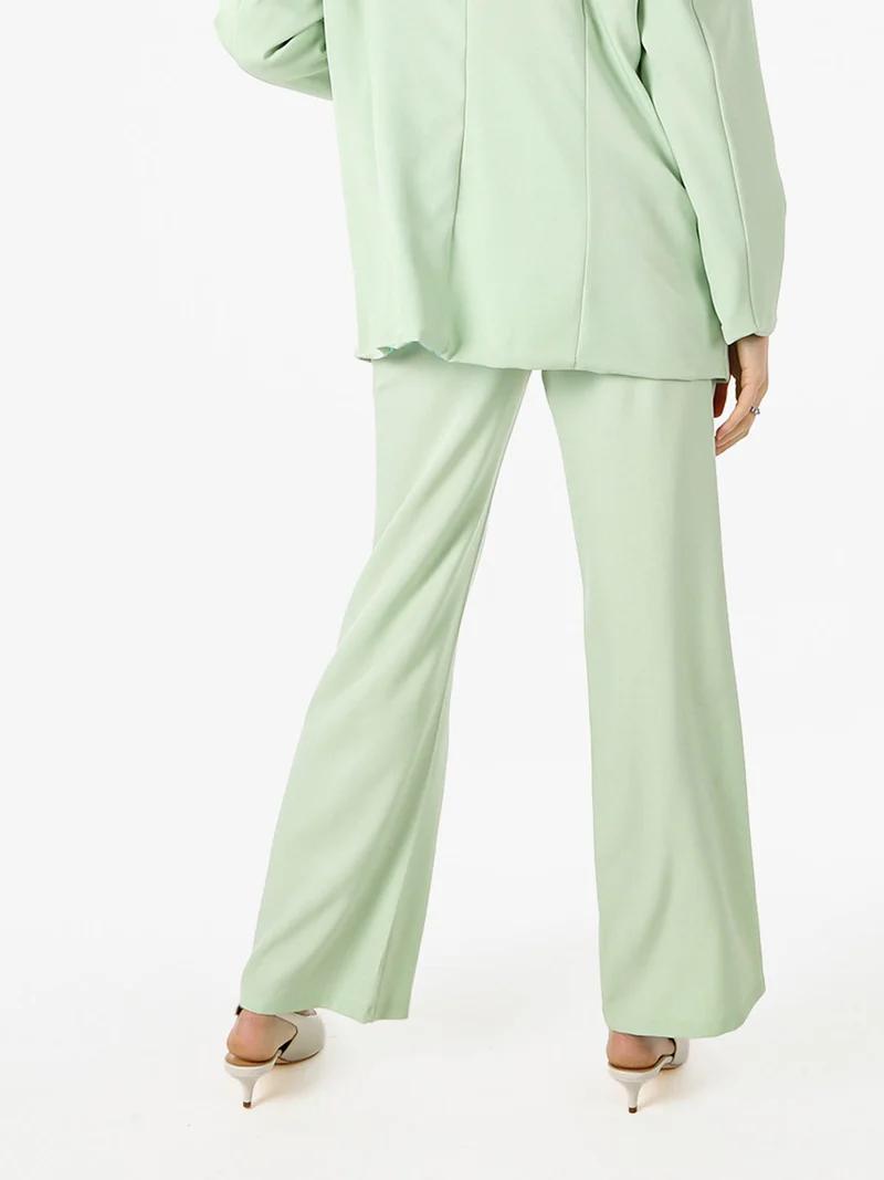 Pantaloni da donna a gamba dritta e larga - acqua marina