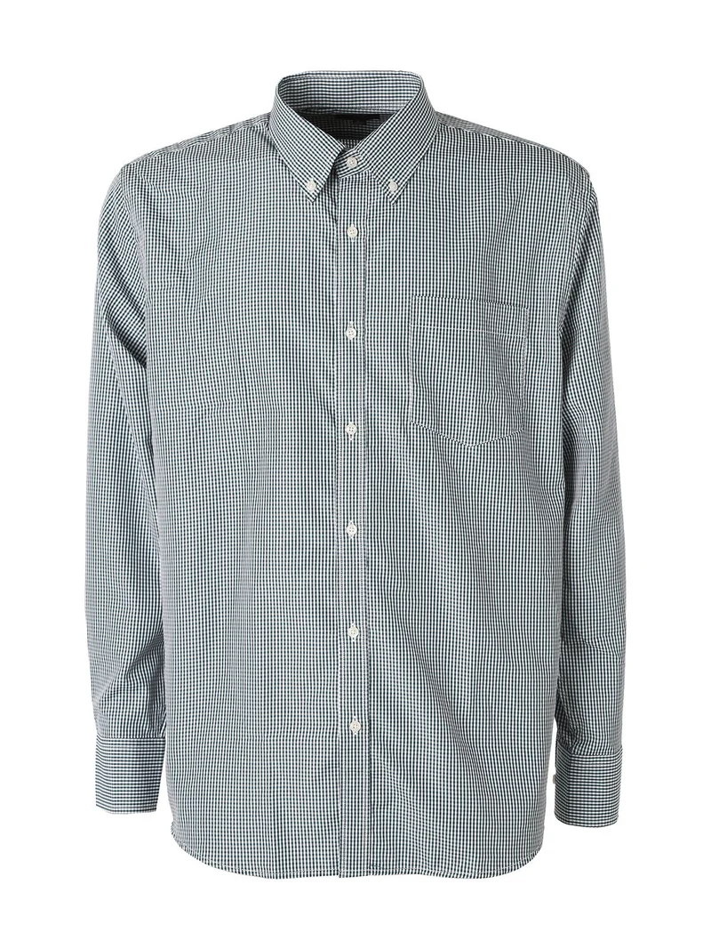 Camicia a quadretti da uomo con maniche lunghe - verde