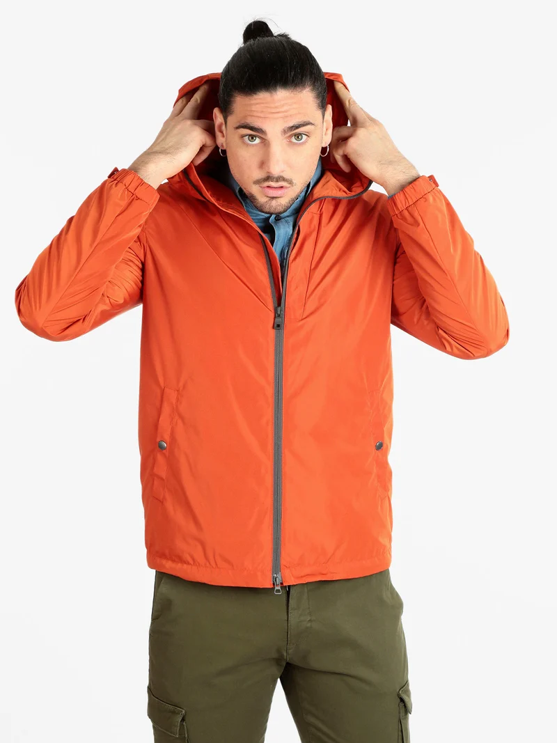 F5241 Giacca leggera da uomo con cappuccio - argento