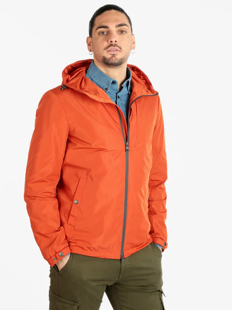 F5241 Giacca leggera da uomo con cappuccio - argento