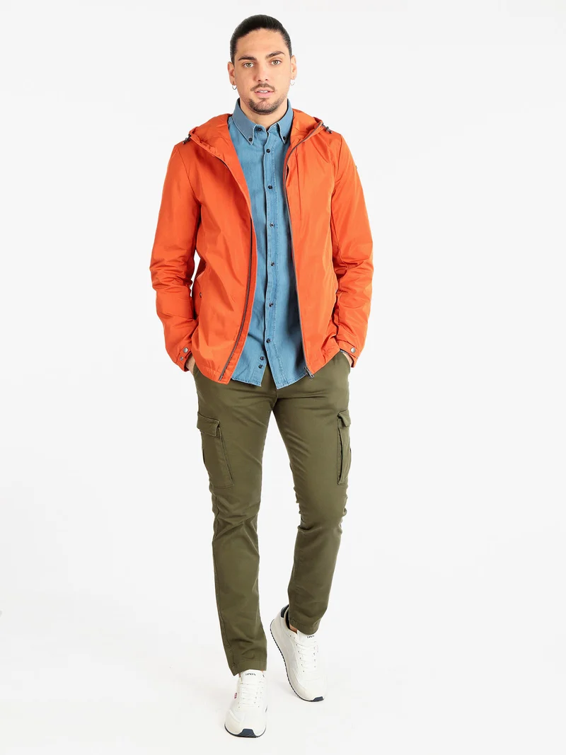 F5241 Giacca leggera da uomo con cappuccio - argento