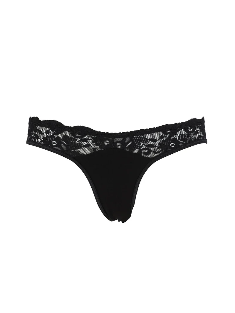 Coordinato intimo donna in pizzo con top e brasiliana - nero