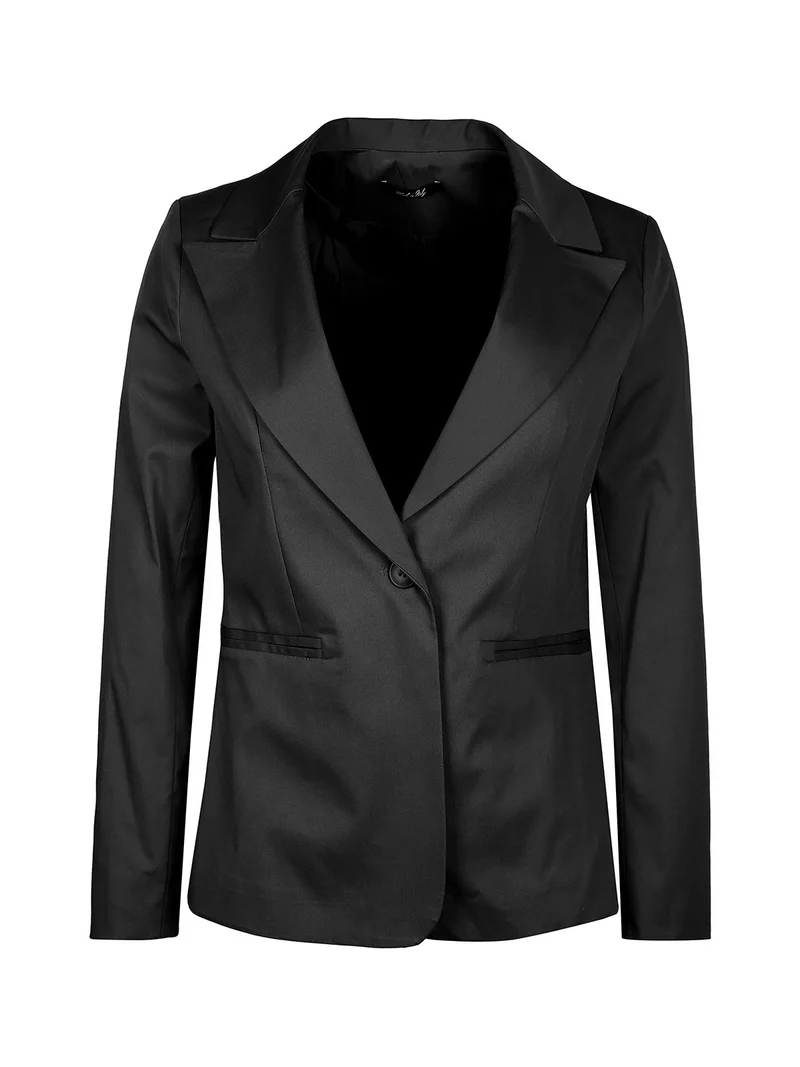 Blazer donna con tasche - nero