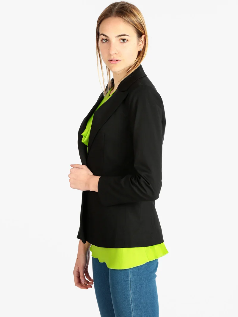 Blazer donna con tasche - nero