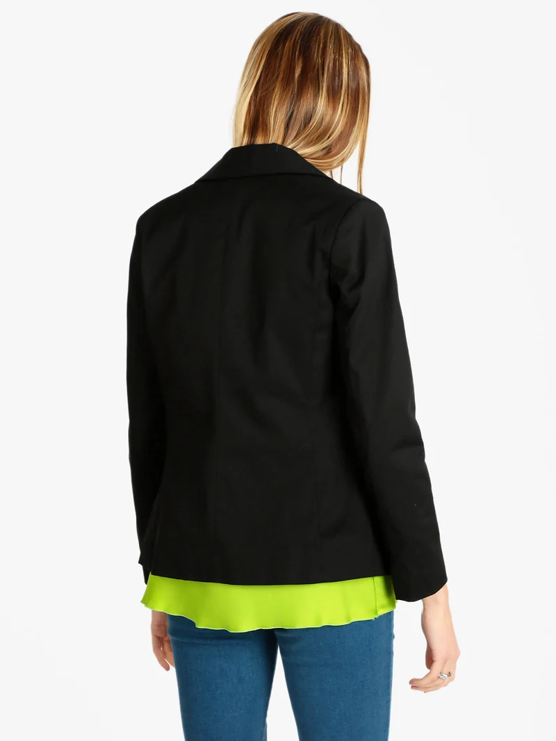 Blazer donna con tasche - nero