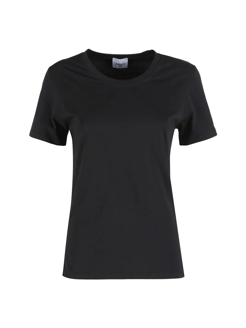 T-shirt donna girocollo in cotone - nero
