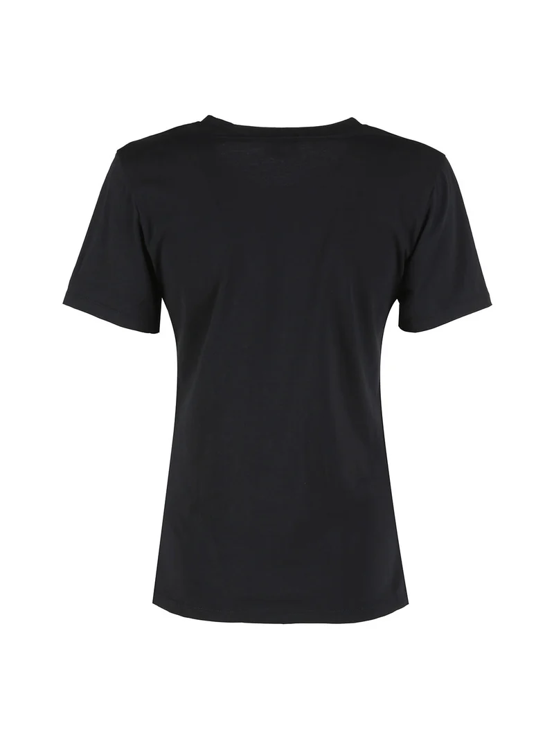 T-shirt donna girocollo in cotone - nero