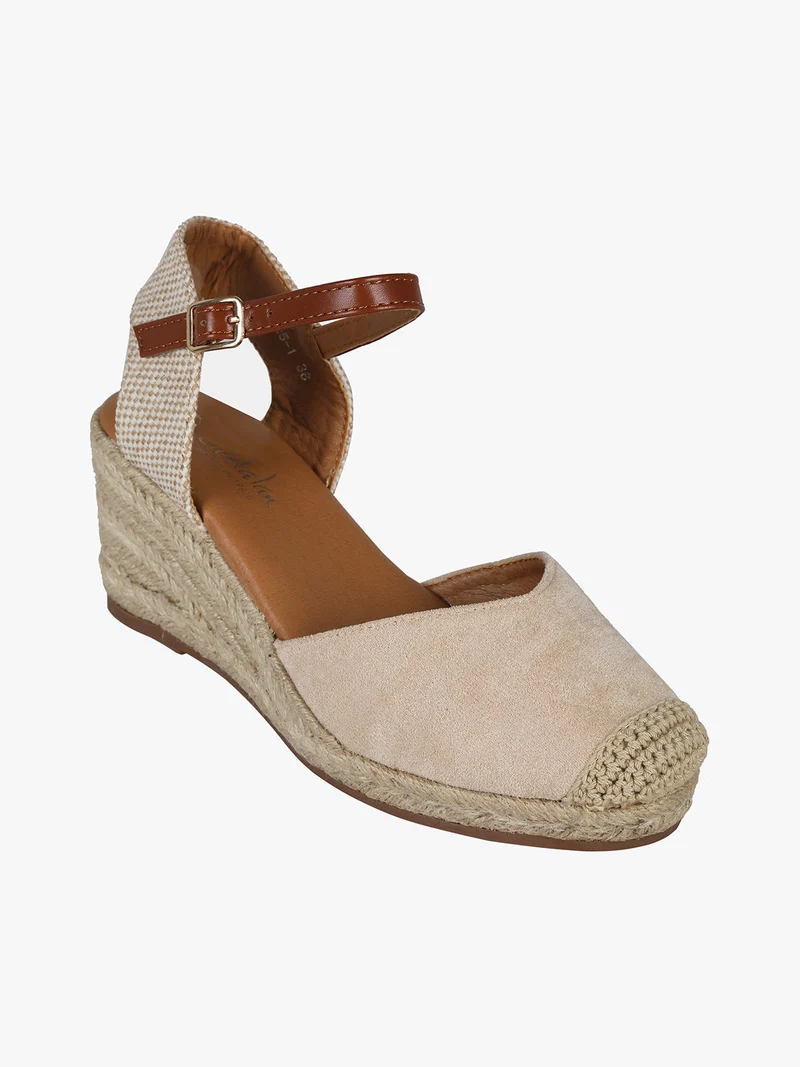 Campesine donna in tessuto scamosciato - beige