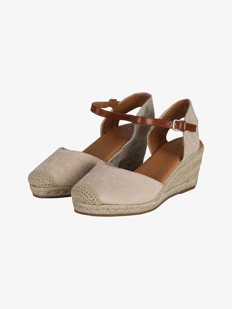 Campesine donna in tessuto scamosciato - beige