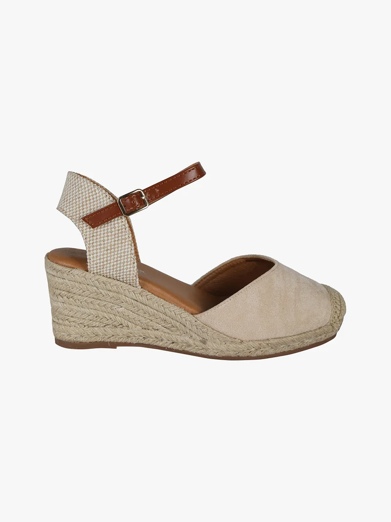 Campesine donna in tessuto scamosciato - beige