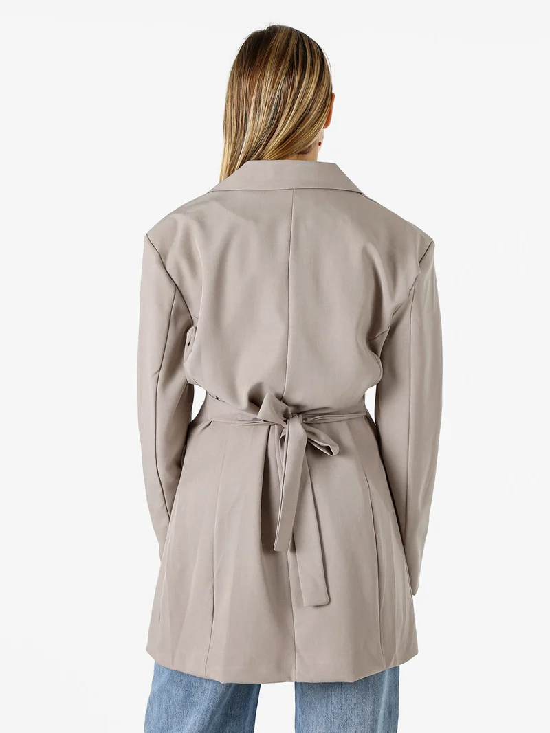 Blazer donna elegante a doppiopetto - fango