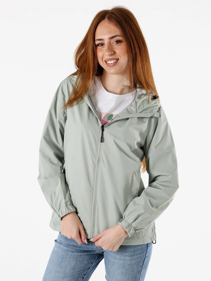 Giacca a vento da donna con cappuccio - pistacchio